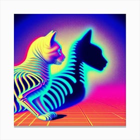 Skeleton Cats Canvas Print