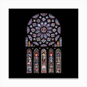 Chartres Cathedral Notre Dame De Paris Stained Glass Canvas Print