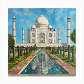 A Taj Mahal In Agra Oil Painting Illustration 1719953752 2 Canvas Print