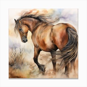 Horse In The Field Canvas Print