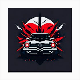 Car Red Artwork Of Graphic Design Flat (200) Canvas Print