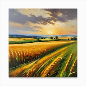 Sunset Wheat Field Canvas Print