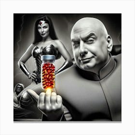 Wonder Woman meets Dr Evil 3 Canvas Print