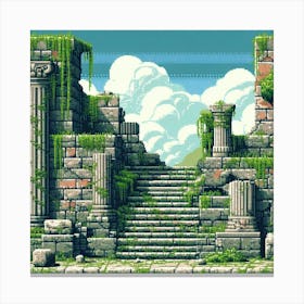 8-bit ancient ruins 3 Canvas Print