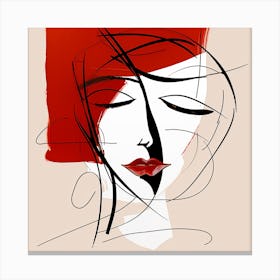 Woman In Red Hat Canvas Print