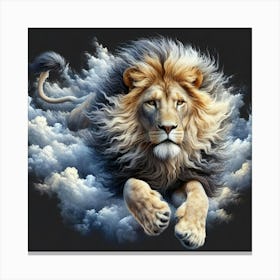 Lion In The Clouds Canvas Print