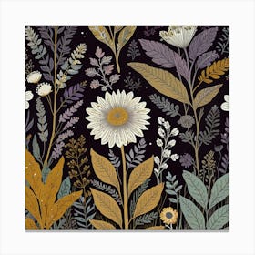 Wild Flowers Seamless Pattern Canvas Print