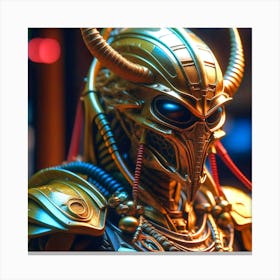 Golden Horned Robot Canvas Print