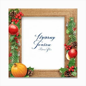 Calligraphy Style Script Rendering Of A Christmas Themed Message Set Within An Ornate Wooden Frame (6) Canvas Print