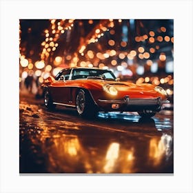 Chevrolet Corvette At Night Canvas Print