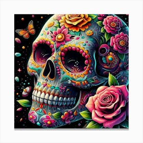 Day Of The Dead Skull 2 Canvas Print