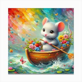 Mouse In A Boat Canvas Print