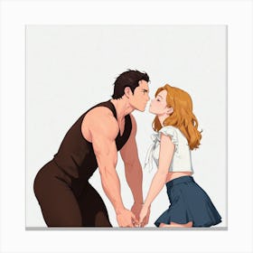 Kissing Couple 7 Canvas Print