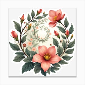 Floral Wreath 4 Canvas Print