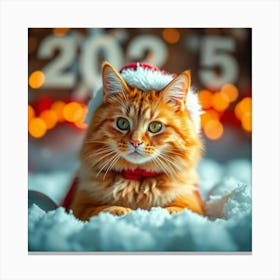 Asm Orange Cat Wearing Like Santa Celebrate The New Ye D7b90a06 C7db 42aa Ae9c 1fd482472730 Canvas Print