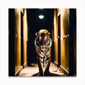 Tiger In The Hallway Canvas Print