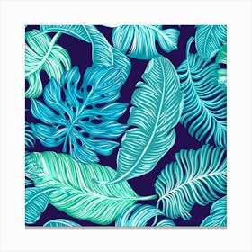 Tropical Greens Leaves Design 8 Canvas Print