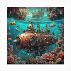 Underwater Submarine Canvas Print