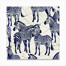 Zebra blue work Canvas Print