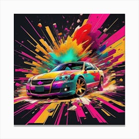 Color Explosion 1, an abstract AI art piece that bursts with vibrant hues and creates an uplifting atmosphere. Generated with AI,Art style_GTA,CFG Scale_3.0,Step Scale_50 Canvas Print
