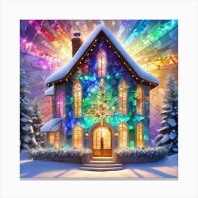Christmas Decorated Home Outside Broken Glass Effect No Background Stunning Something That Even (6) Canvas Print