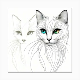 Two Cats With Blue Eyes Canvas Print