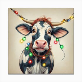 Christmas Cow 5 Canvas Print