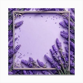 Frame Created From Lavender On Edges And Nothing In Middle Ultra Hd Realistic Vivid Colors Highl Canvas Print