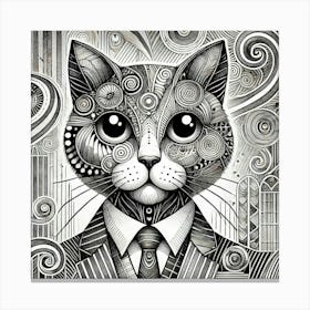 Tarmac Tail City Cat Canvas Print