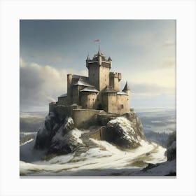 Castle In The Snow Canvas Print