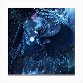 Blue Dragon In Space Canvas Print