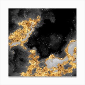 100 Nebulas in Space with Stars Abstract in Black and Gold n.097 Canvas Print