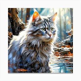 Feline Cat Creative Artwork Illustration 9 Canvas Print