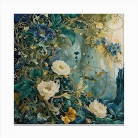 Blue Flower Art Print Canvas Print