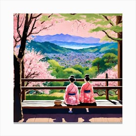 Japanese Sakura In Mountain 7 Canvas Print