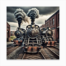 Steam Trains created using Imagine AI Art Canvas Print