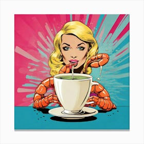 Woman Drinking Tea Canvas Print