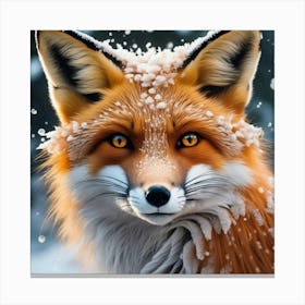 Fox In The Snow 9 Canvas Print