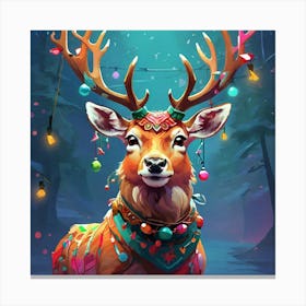 Christmas Deer 10 Canvas Print