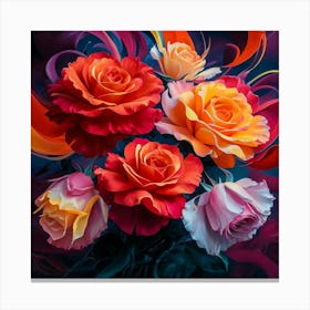 Colorful Roses 2 Canvas Print