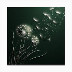 "Serene Dispersal"  In the stillness of a verdant field, two dandelions release their seeds into the world, a luminous display of life’s silent yet profound march forward. The play of light brings each delicate filament to life against the rich, dark background, an ode to nature's understated grandeur.  This piece encapsulates the tranquil beauty of nature's cycles, offering a serene addition to any collection. It is an invitation to embrace life's simple joys and the serene moments of growth and release that shape our existence. Canvas Print