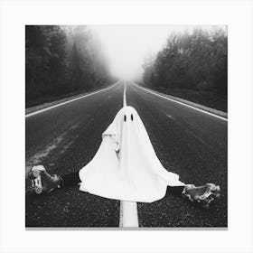 Ghost In Foggy Forest - SQUARE Canvas Print