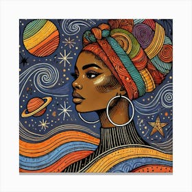 Polarisia Celestial Portrait Canvas Print