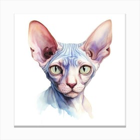 Don Sphynx Odd Eyed Cat Portrait 2 Canvas Print