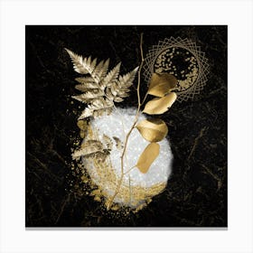 Luxurious White and Gold Leaf 2 Canvas Print