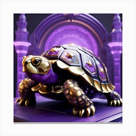 Golden Tortoise purple Canvas Print