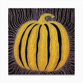 Yayoi Kusama Inspired Pumpkin Black And Yellow 2 Canvas Print