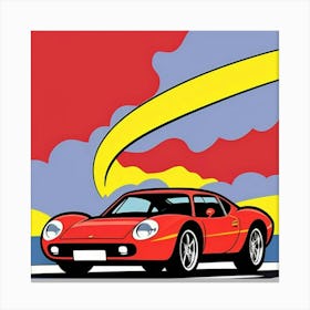 High-Speed Halftone Racing Artwork Canvas Print