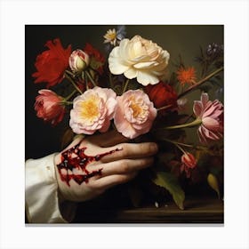 'Blood And Flowers' Canvas Print