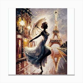 Parisian Essence An Impressionist Silhouette Of Elegance (4) Canvas Print